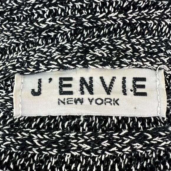 J'envie New York Black White Cardigan Sweater Knit Open Front Shawl Neck O/S 1Sz - Picture 8 of 8